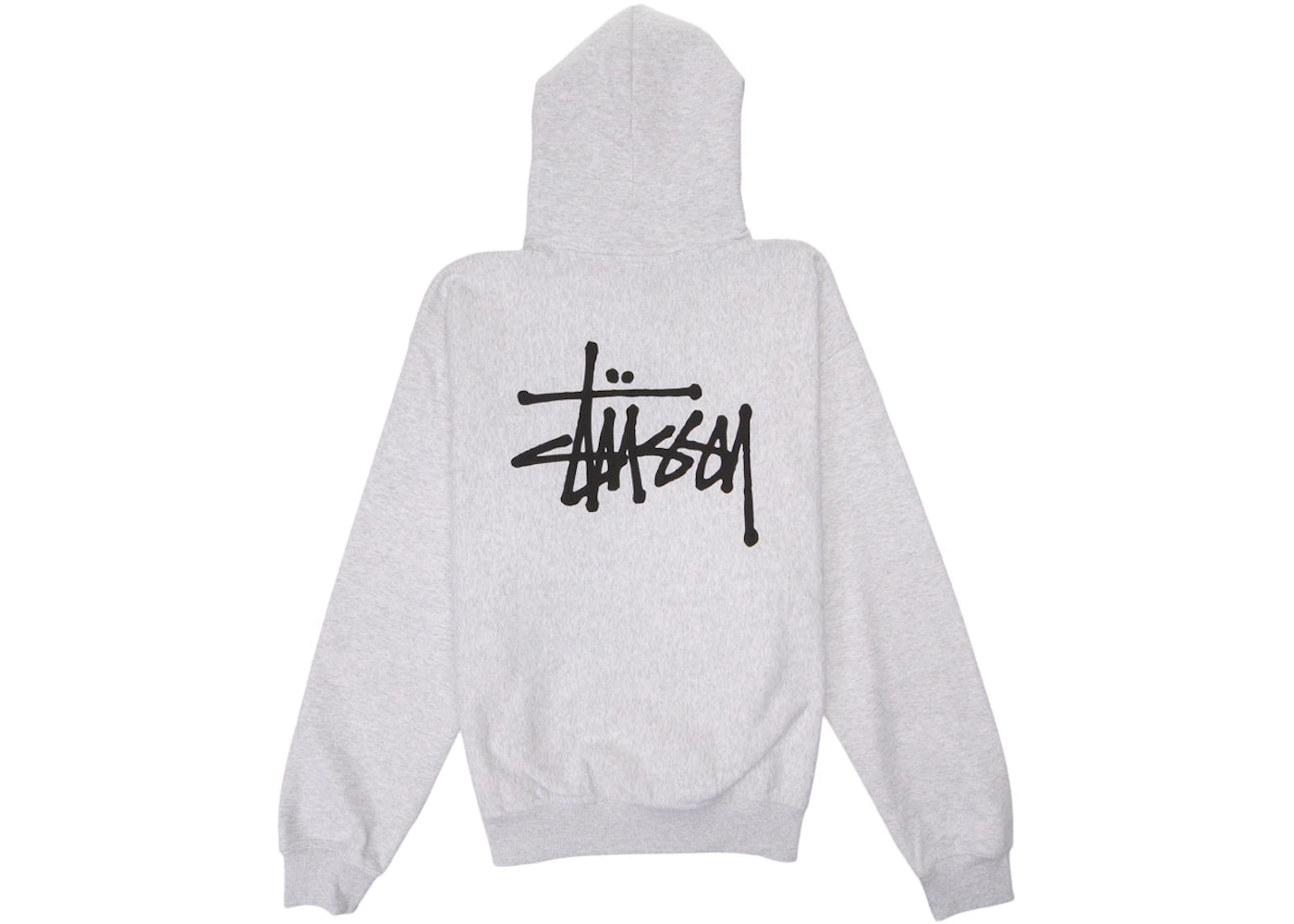 stussy basic hoodie ash heather