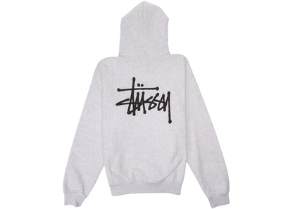 stussy basic hoodie ash heather