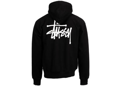 stussy basic hoodie black
