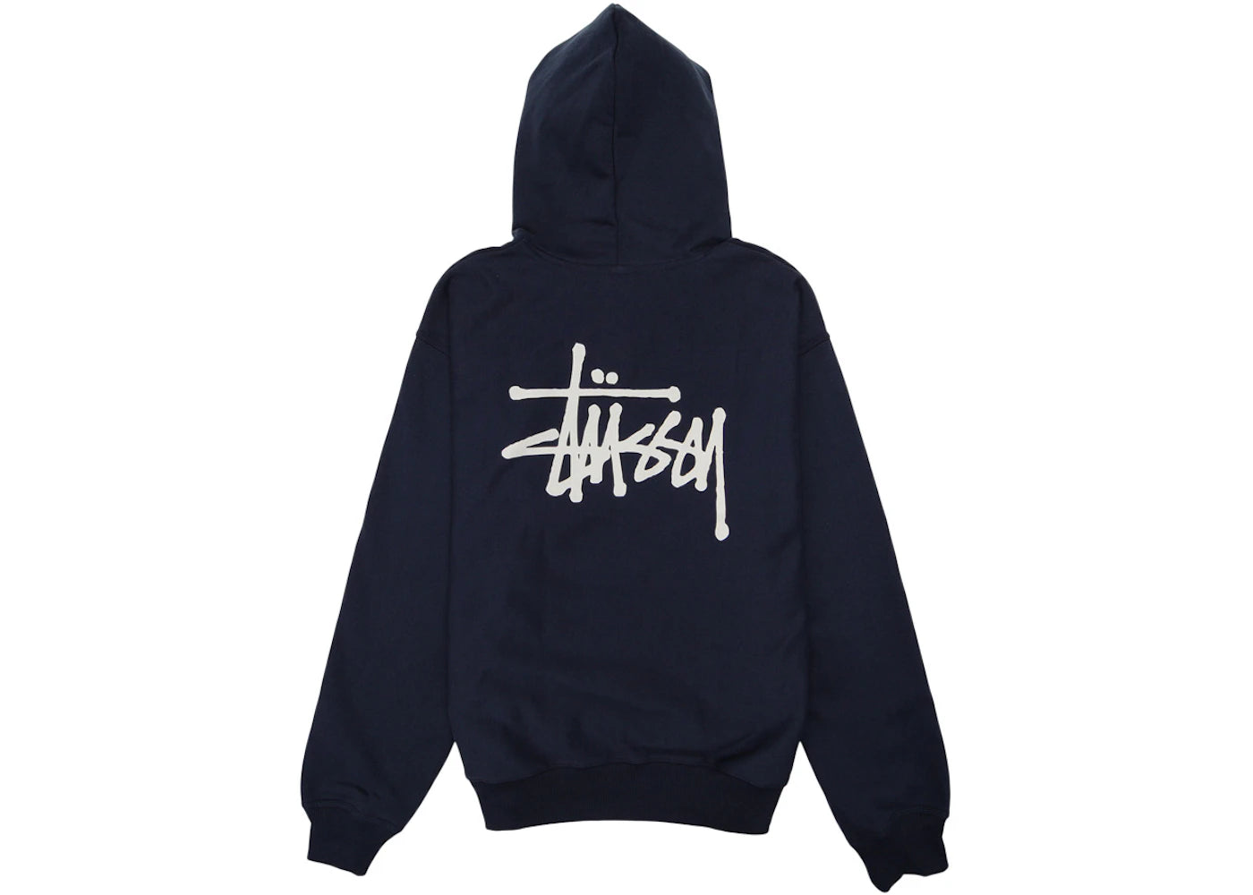 stussy basic hoodie navy/white