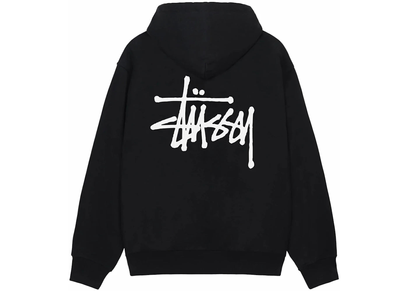 stussy basic stussy zip hoodie black