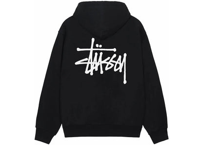 stussy basic stussy zip hoodie black