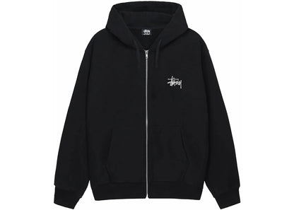 stussy basic stussy zip hoodie black