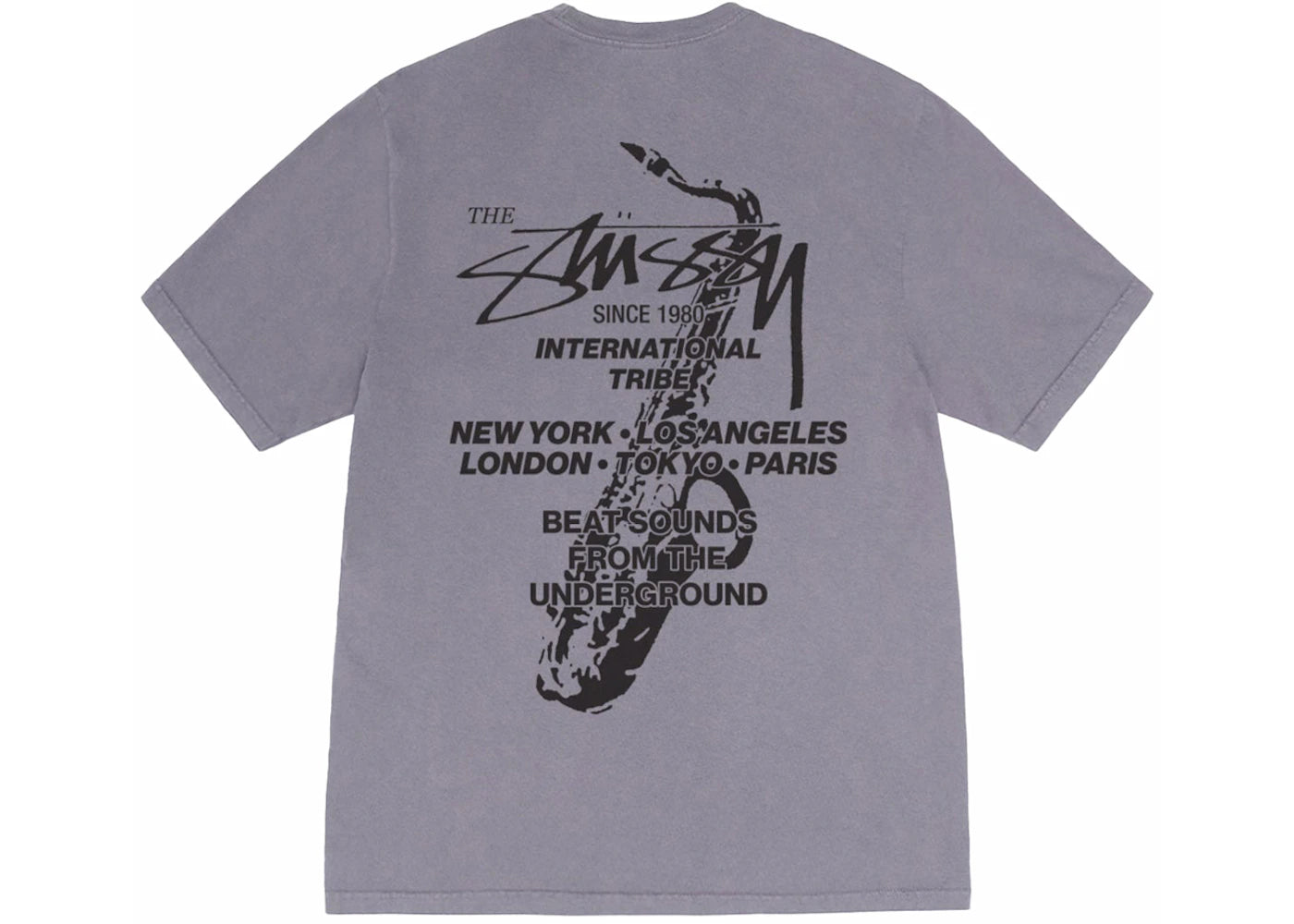 stussy beat sounds pigment dyed tee shark