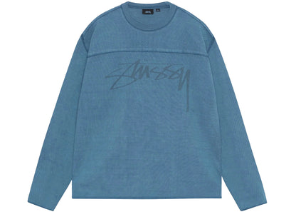 stussy cotton football pigment dyed crew blue