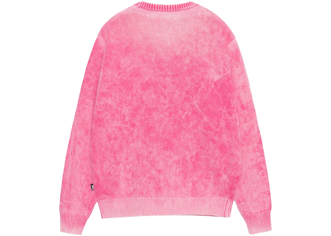 stussy faded cotton knit crew pink