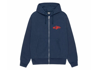 stussy hypnos zip hoodie navy