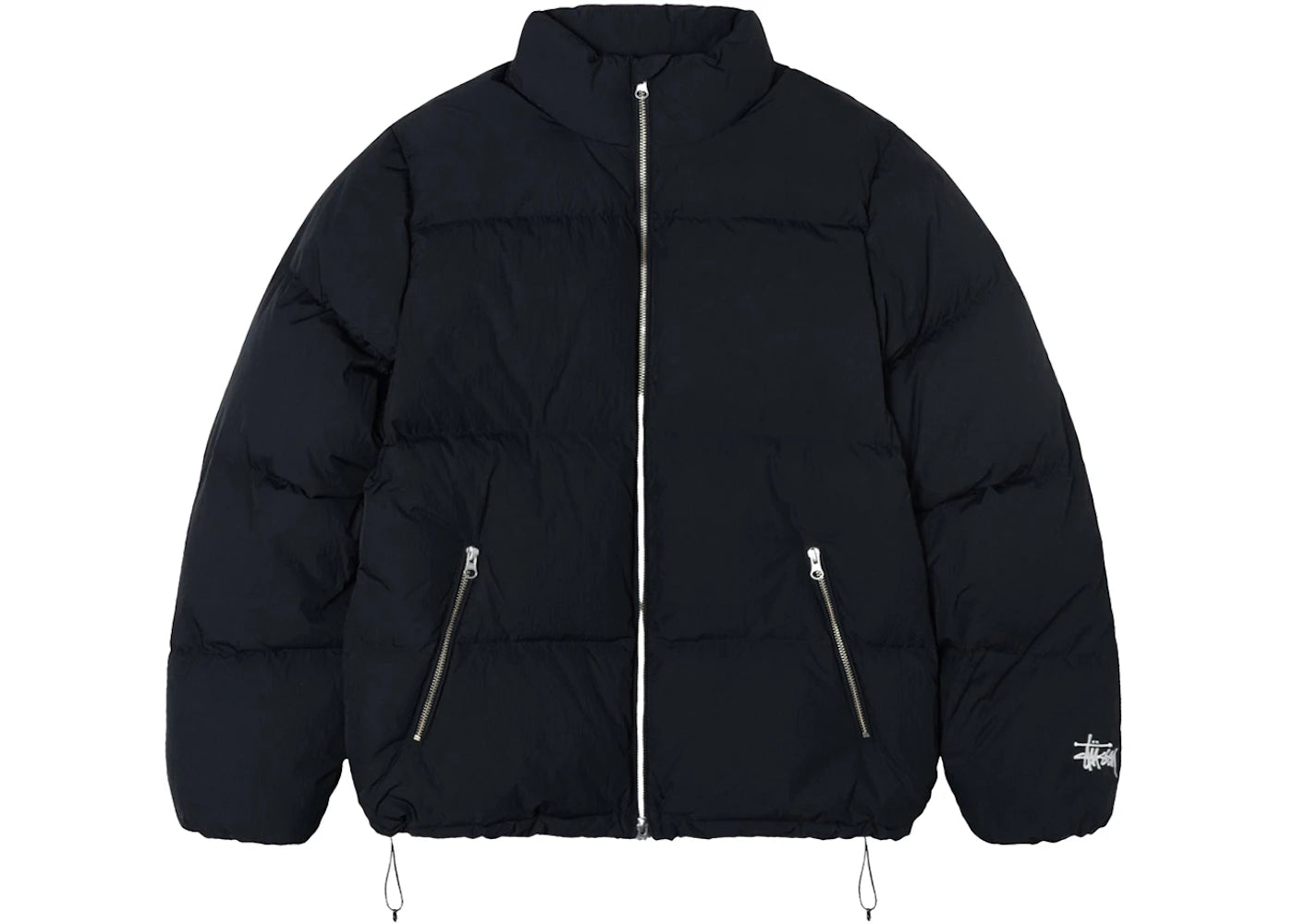 stussy nylon down puffer black