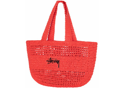 Stussy Raffia Tote Bag Red