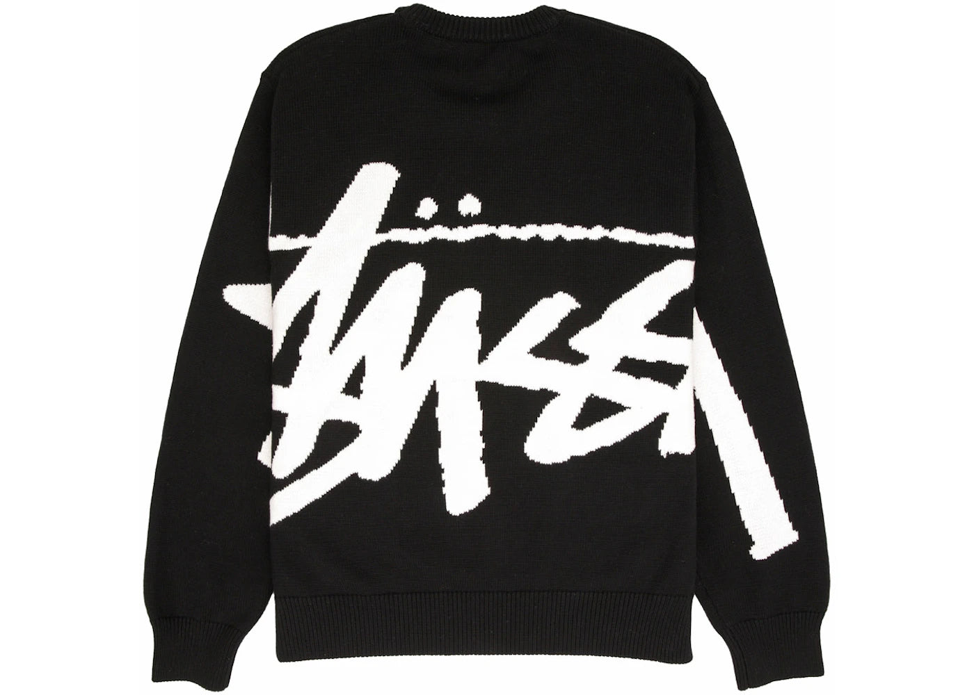 stussy stock sweater black