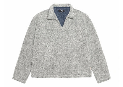 stussy wool blend sherpa pullover cloud