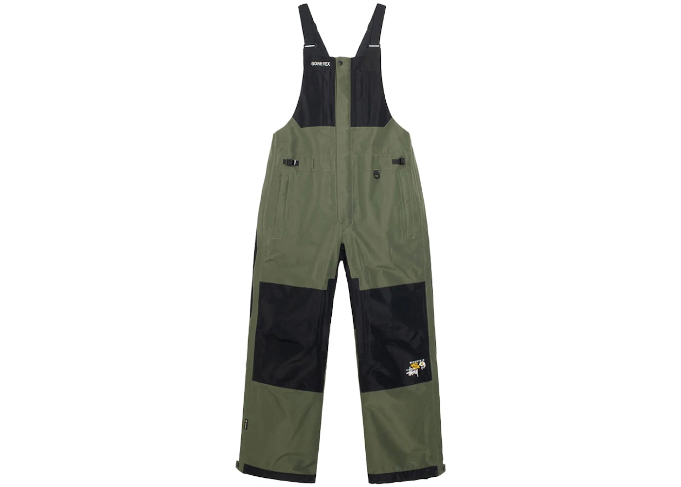 stussy x mountain hardwear exposure gore-tex bib poblano/black