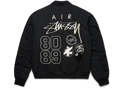 stussy x nike reversible varsity jacket black/sail