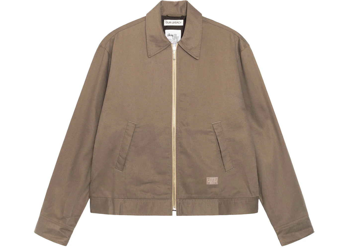 stussy x our legacy work shop blouson twill jacket olive cavalry twill