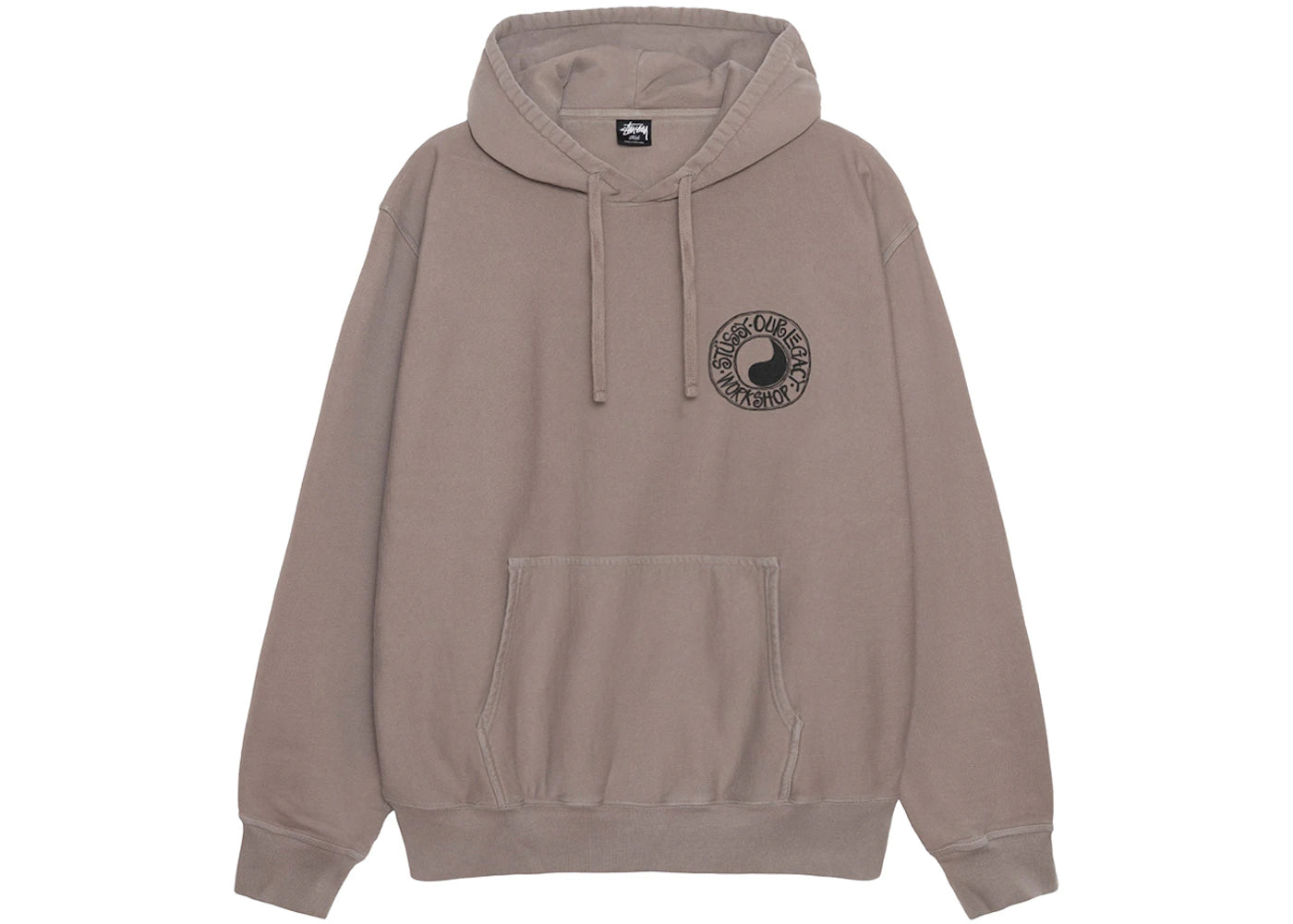 stussy x our legacy work shop buana pigment dyed hoodie taupe
