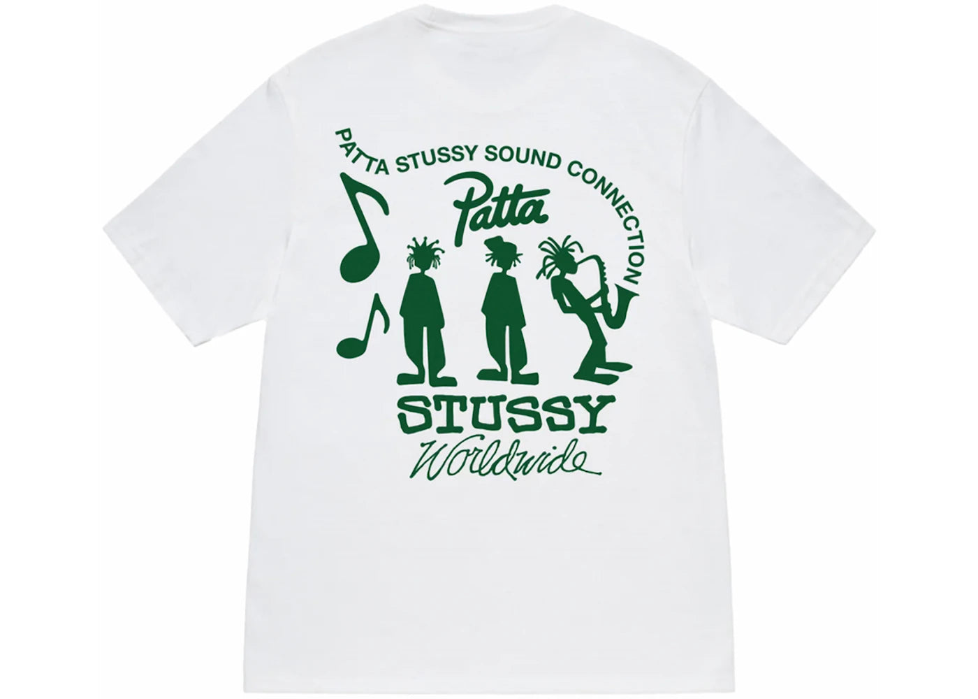 stussy x patta sound connection tee white