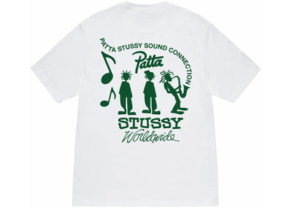 stussy x patta sound connection tee white
