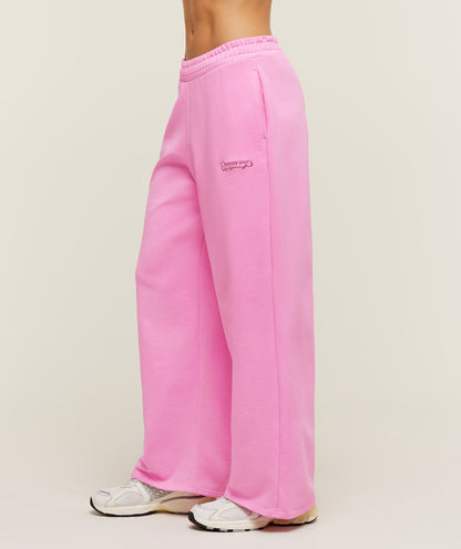 Women's Gymshark Script Embroidery Wide Leg Pants Focus Pink