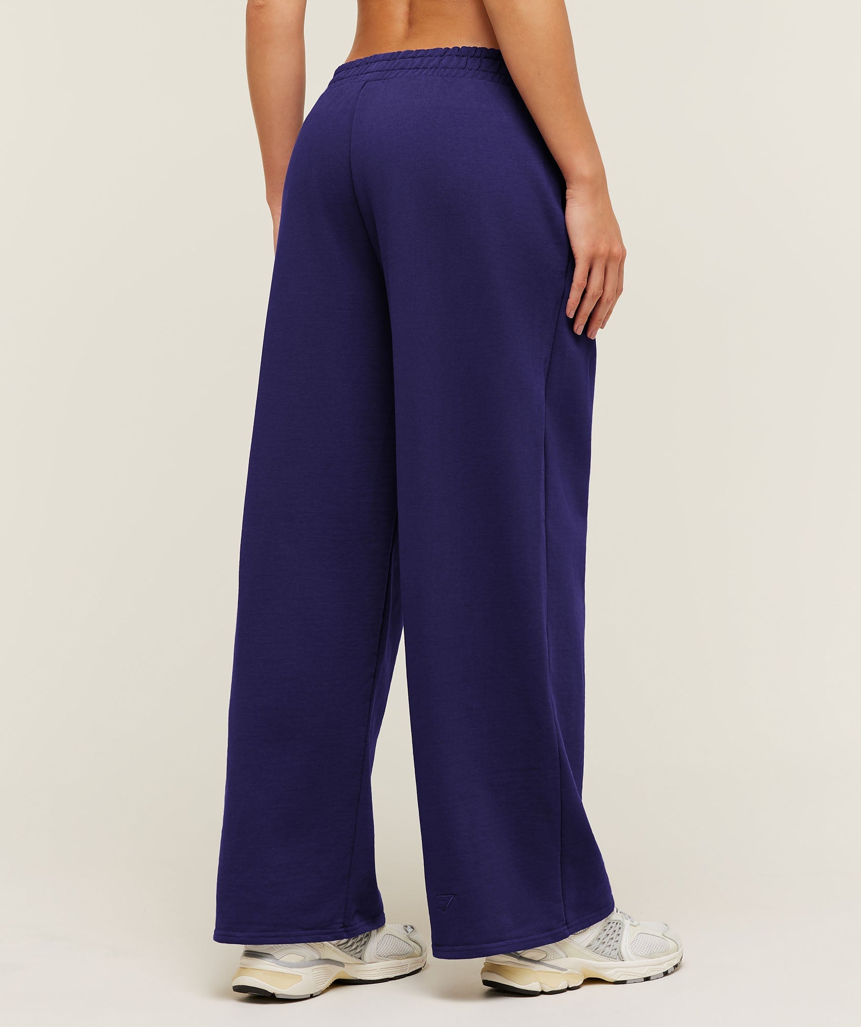 Women's Gymshark Script Embroidery Wide Leg Pants Indigo Purple