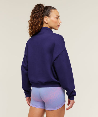 Women's Gymshark Script Embroidery Full Zip Jacket Indigo Purple