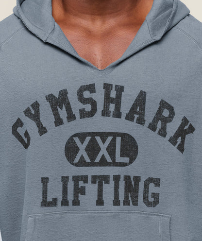 Gymshark Summer Pump Cover Short Sleeve Hoodie Iron Blue