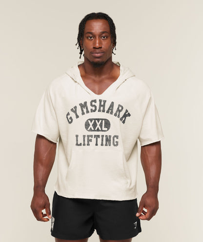 Gymshark Summer Pump Cover Short Sleeve Hoodie Tinted White