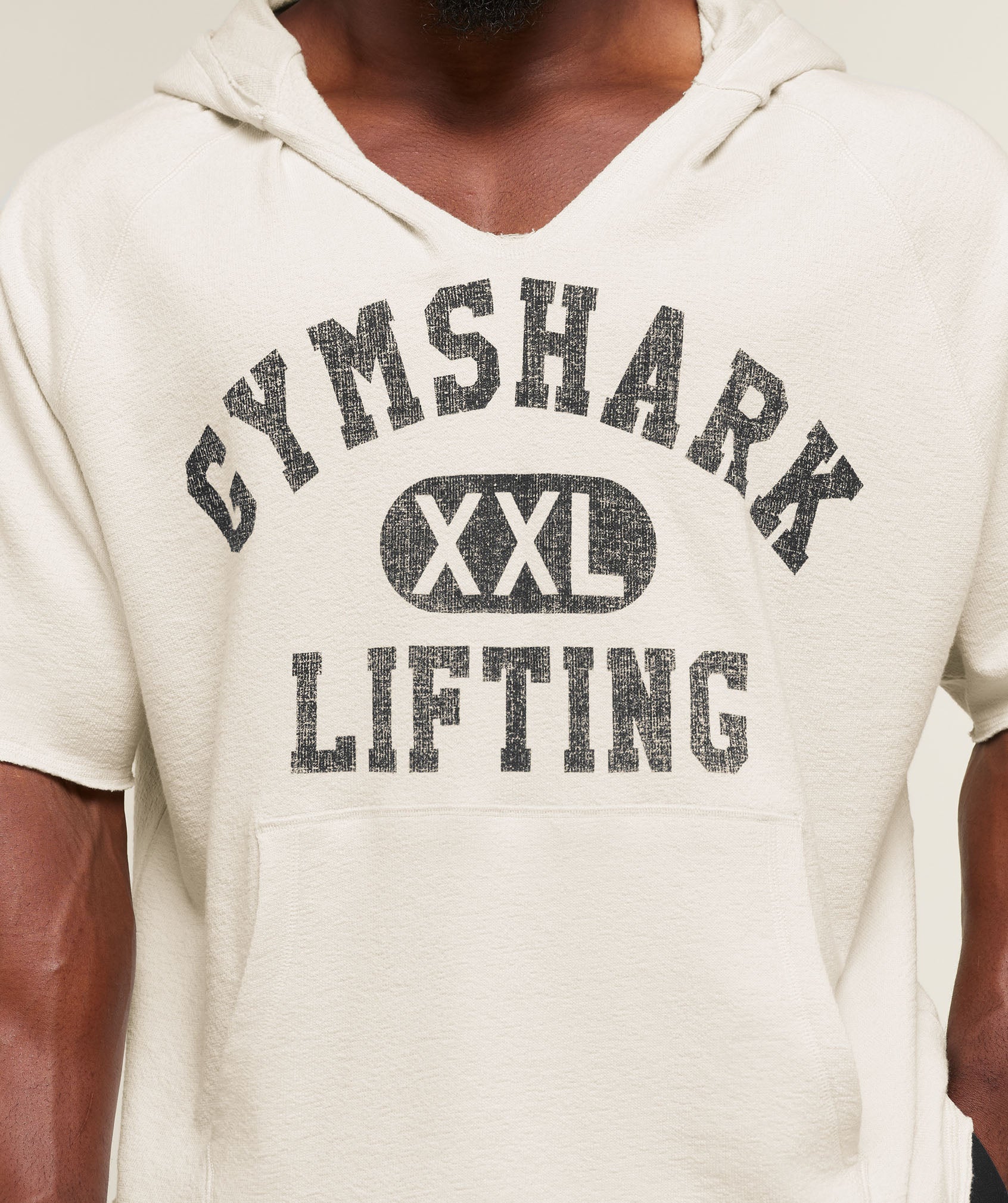 Gymshark Summer Pump Cover Short Sleeve Hoodie Tinted White