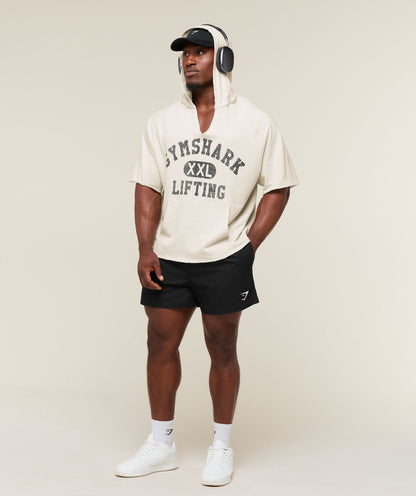 Gymshark Summer Pump Cover Short Sleeve Hoodie Tinted White
