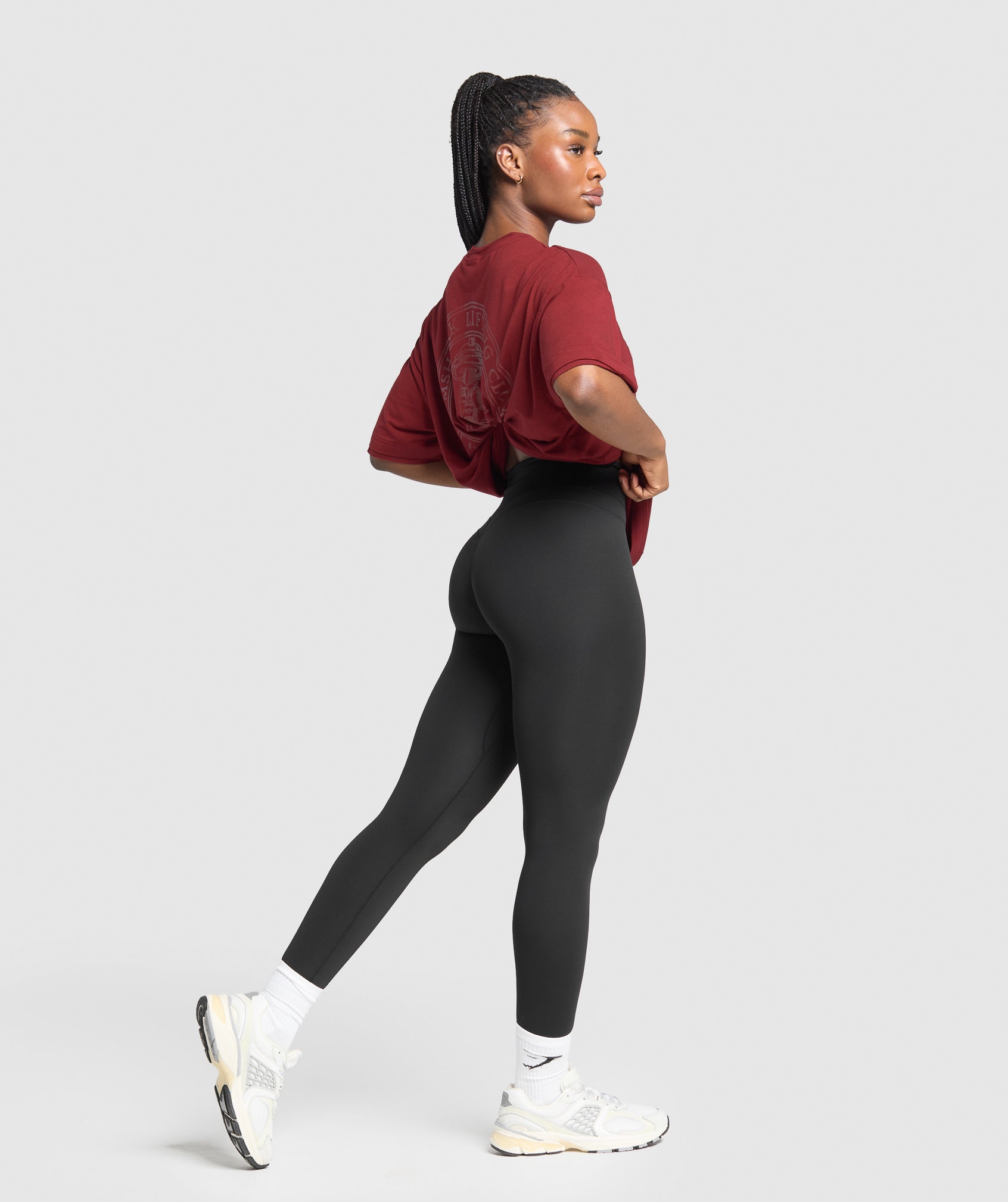 Women's Gymshark Superset Graphic T-Shirt Sets Red