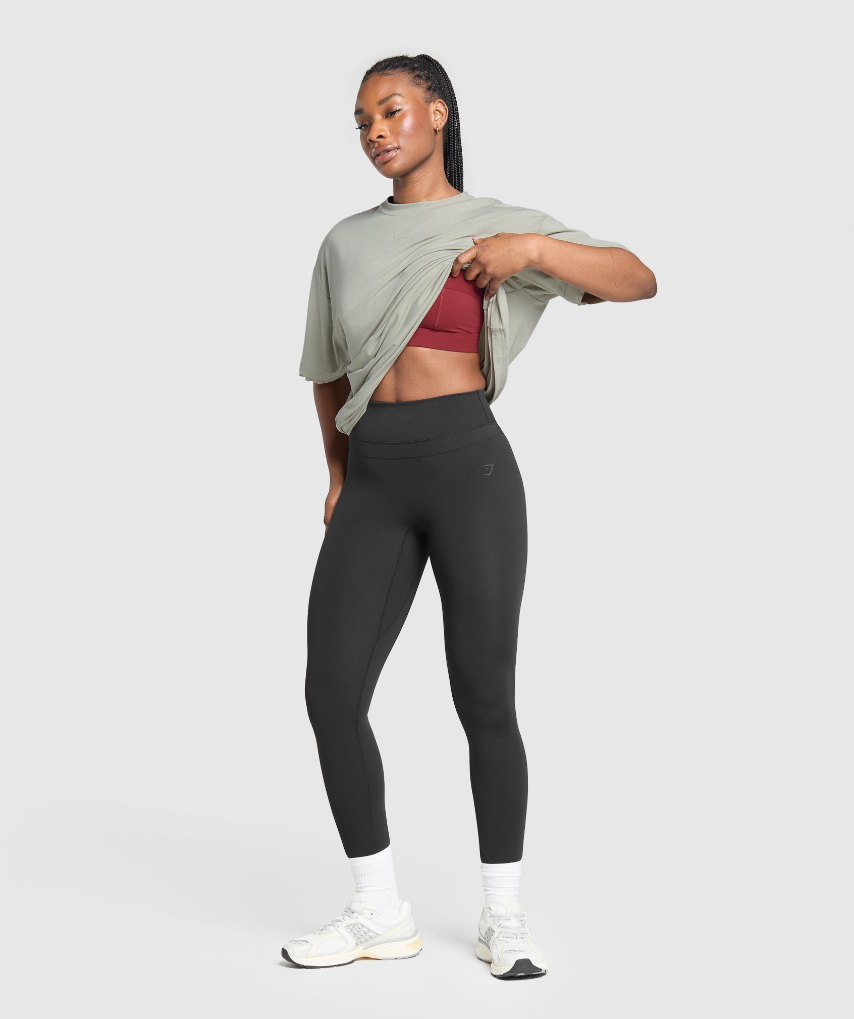 Women's Gymshark Superset Graphic T-Shirt Stone Grey
