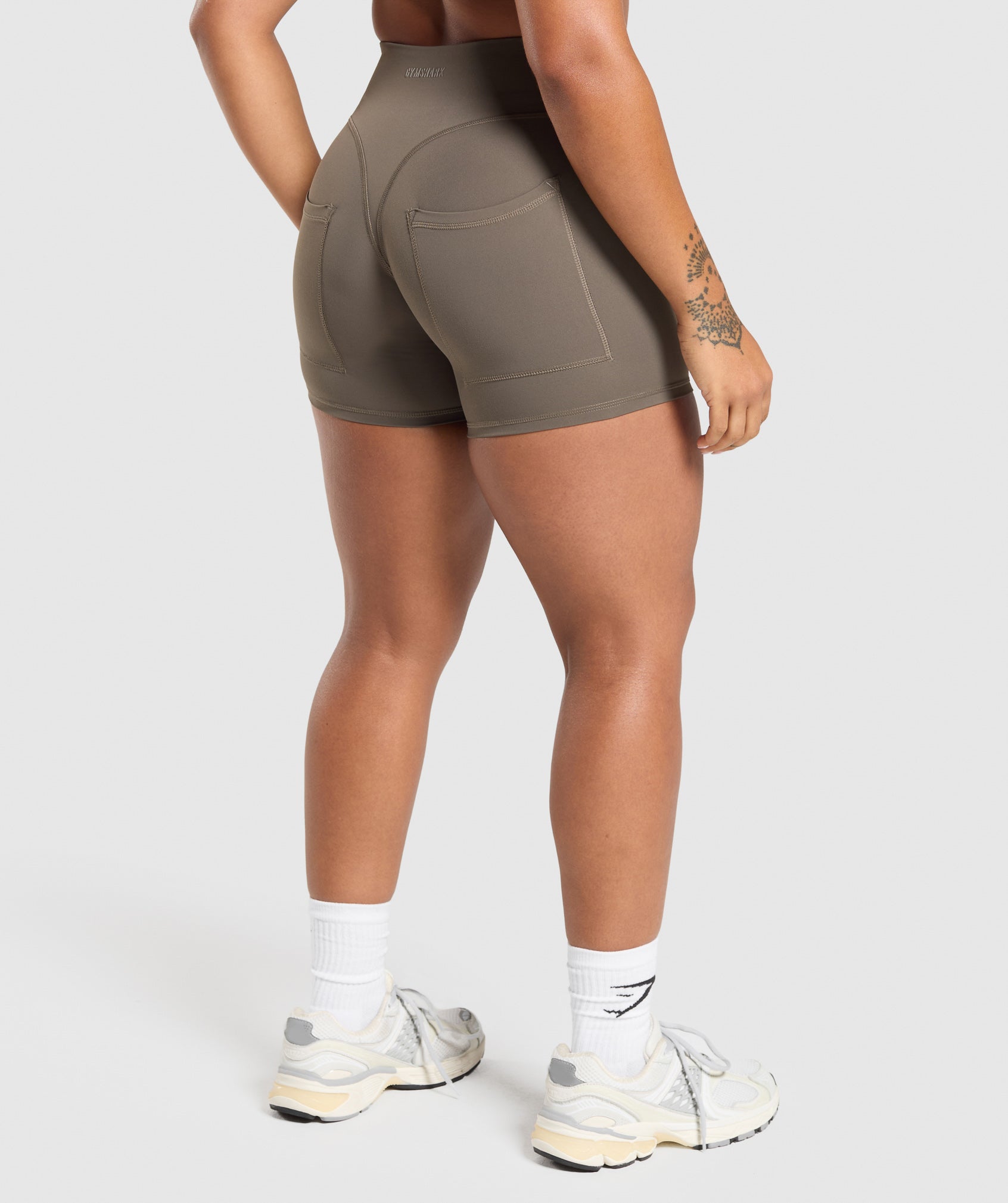 Women's Gymshark Superset Pocket Shorts Camo Brown