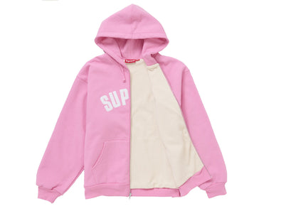 arc thermal zip up hooded sweatshirt pink