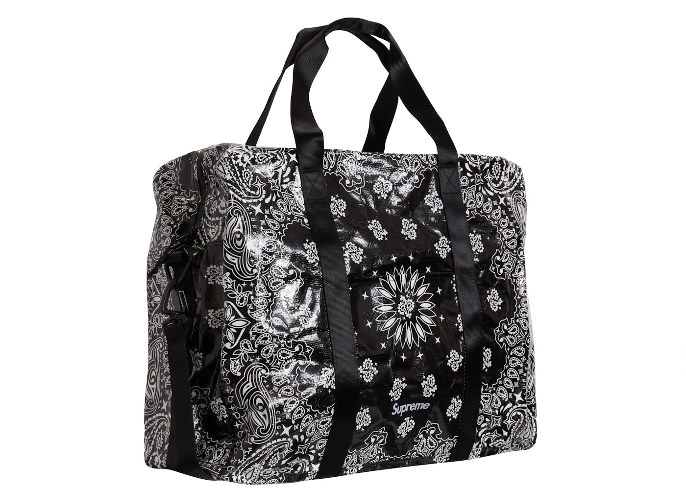 Supreme Bandana Tarp Large Duffle Bag Black