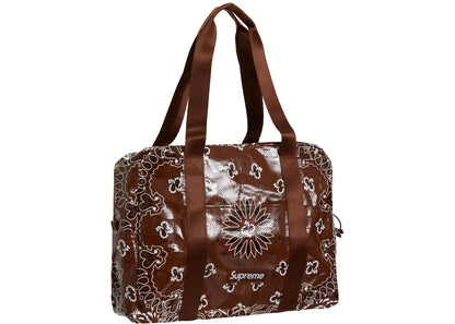 Supreme Bandana Tarp Small Duffle Bag Brown