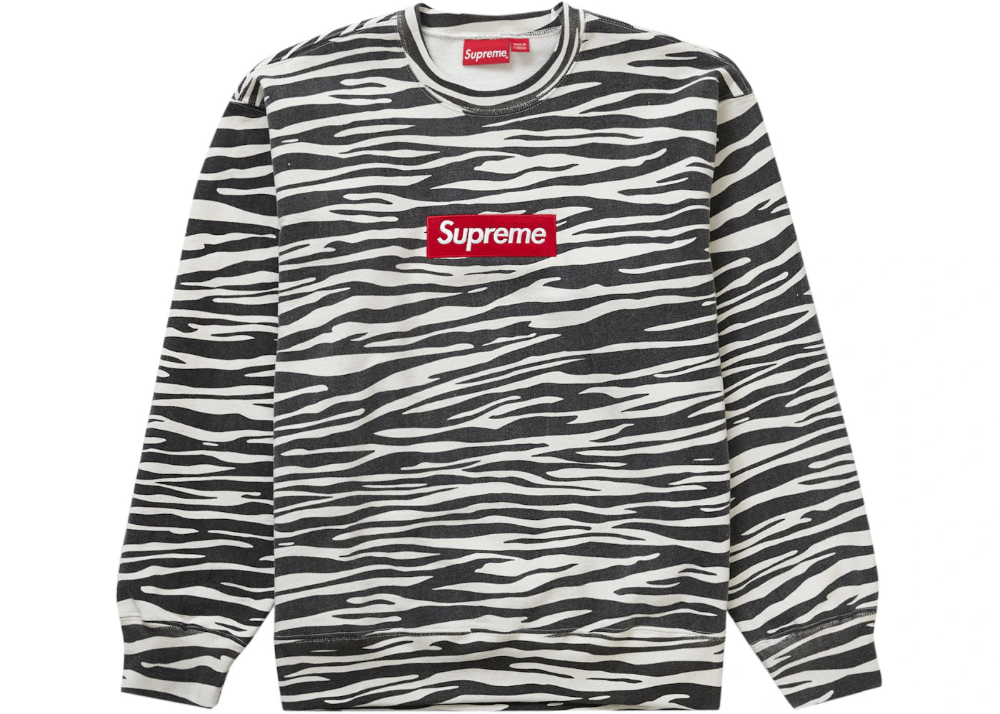 supreme box logo crewneck (fw22) zebra