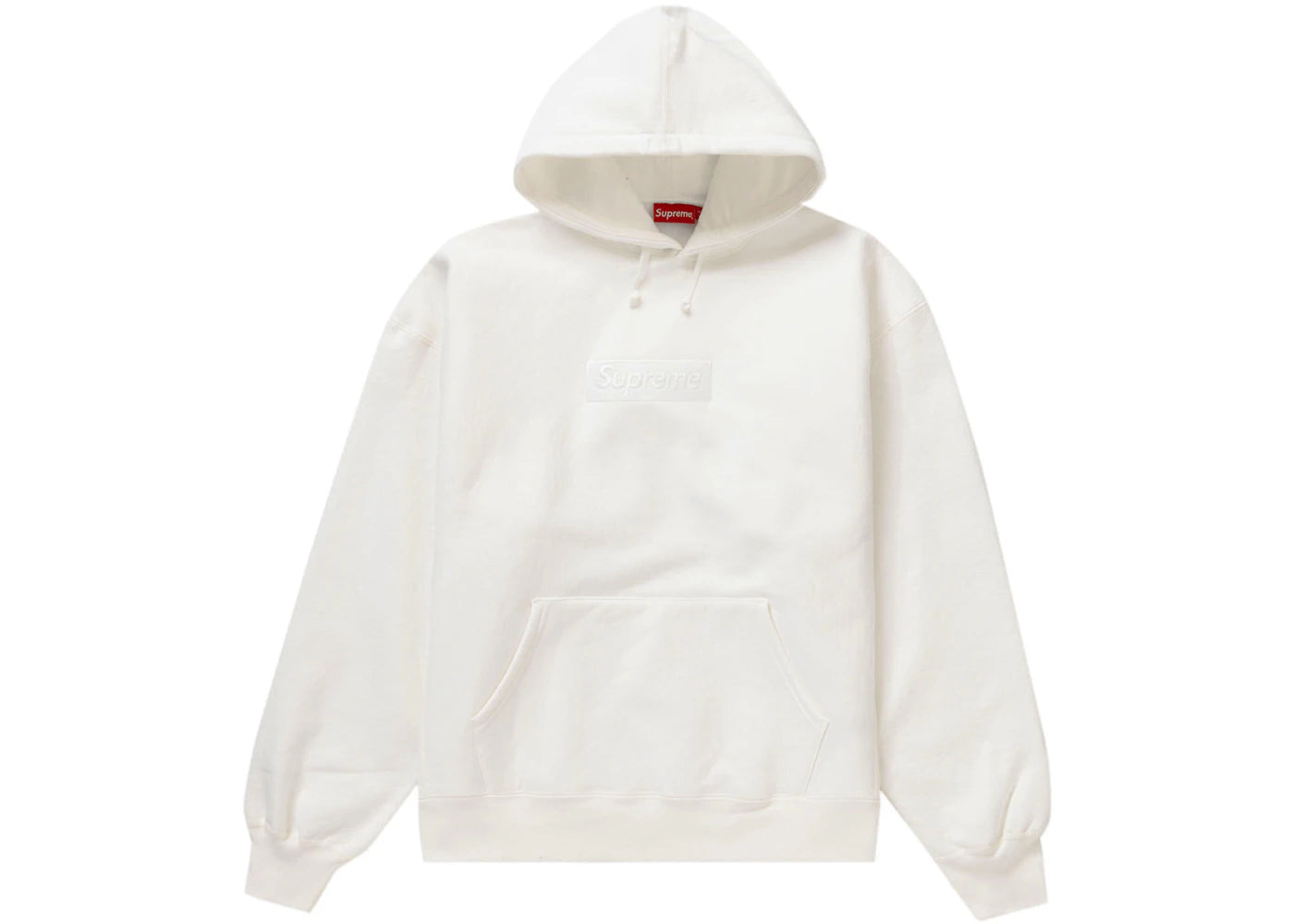 supreme box logo hooded sweatshirt (fw23) white