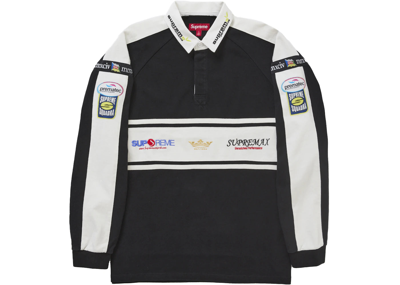 supreme chest stripe rugby black