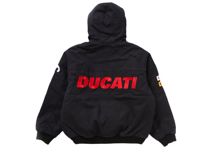 supreme ducati hooded work jacket black