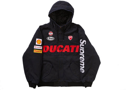 supreme ducati hooded work jacket black