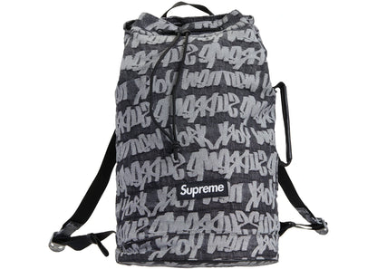 Supreme Fat Tip Jacquard Denim Backpack Black