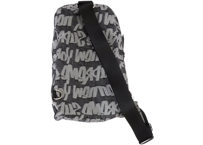 Supreme Fat Tip Jacquard Denim Sling Bag Black