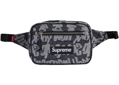 Supreme Fat Tip Jacquard Denim Waist Bag Black