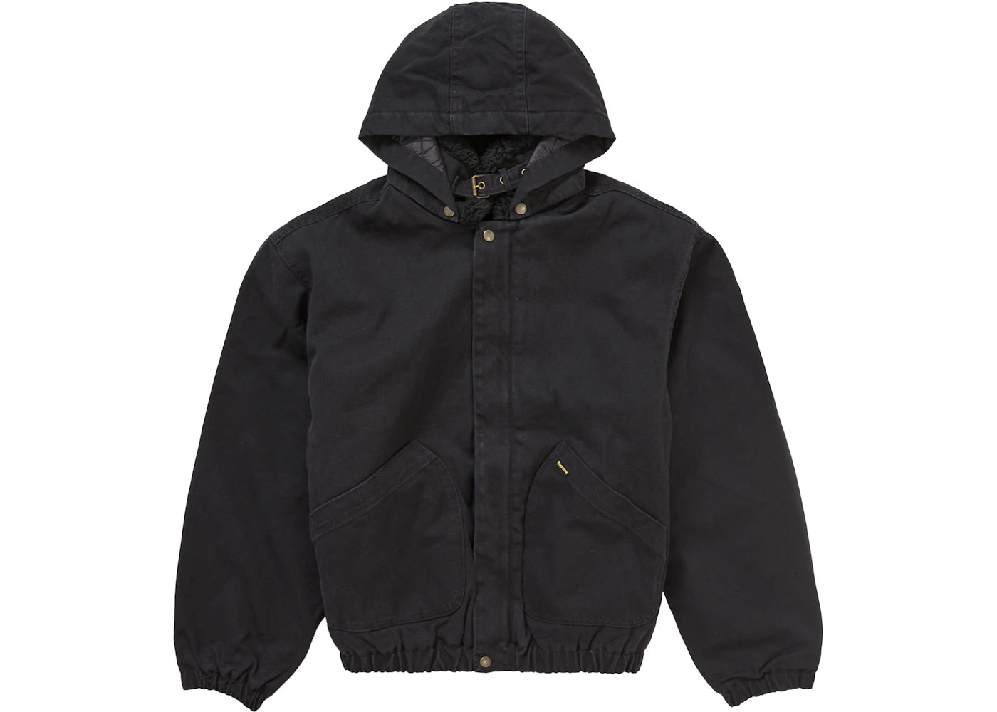 supreme faux shearling lined bomber jacket black