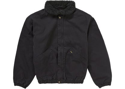 supreme faux shearling lined bomber jacket black