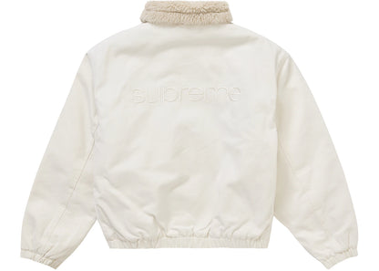 supreme faux shearling lined bomber jacket white