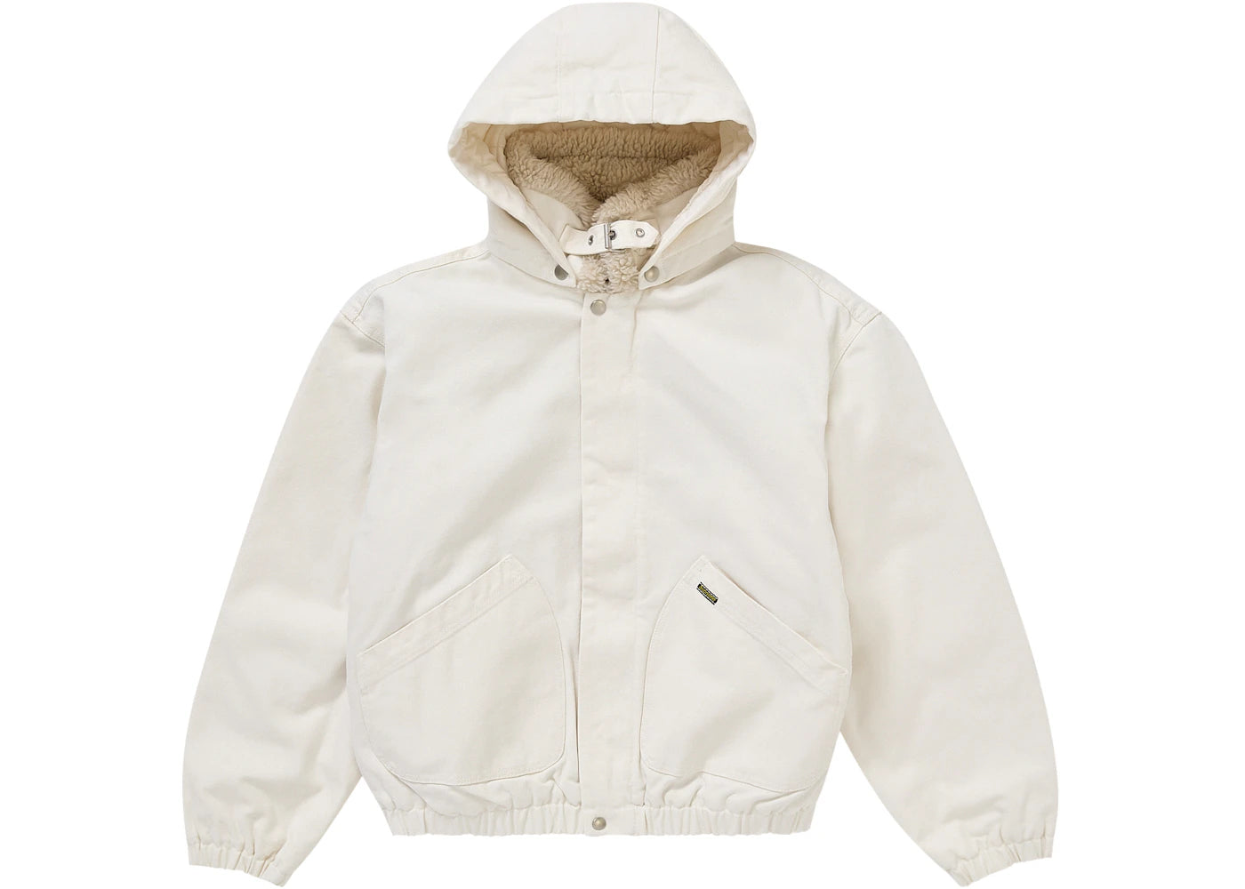 supreme faux shearling lined bomber jacket white