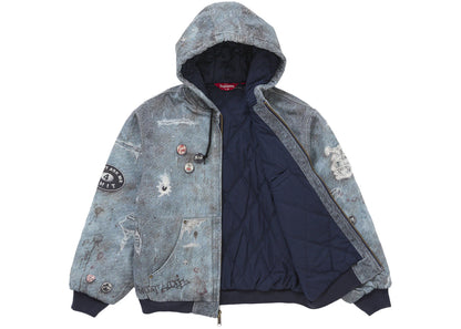 hjr trompe l'oeil hooded work jacket blue