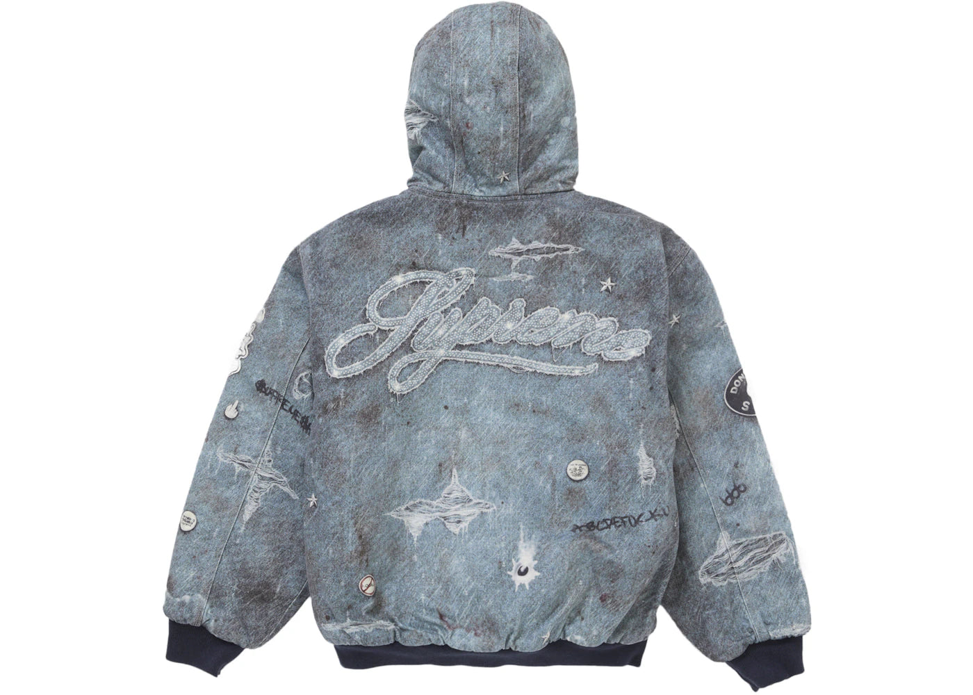 hjr trompe l'oeil hooded work jacket blue