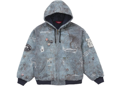 hjr trompe l'oeil hooded work jacket blue