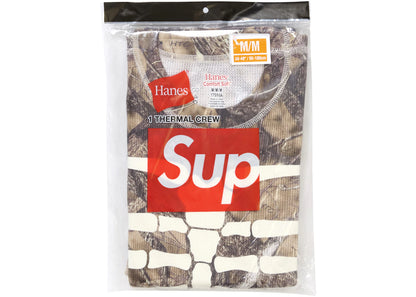 supreme hanes bones thermal crew 1 pack woodland camo